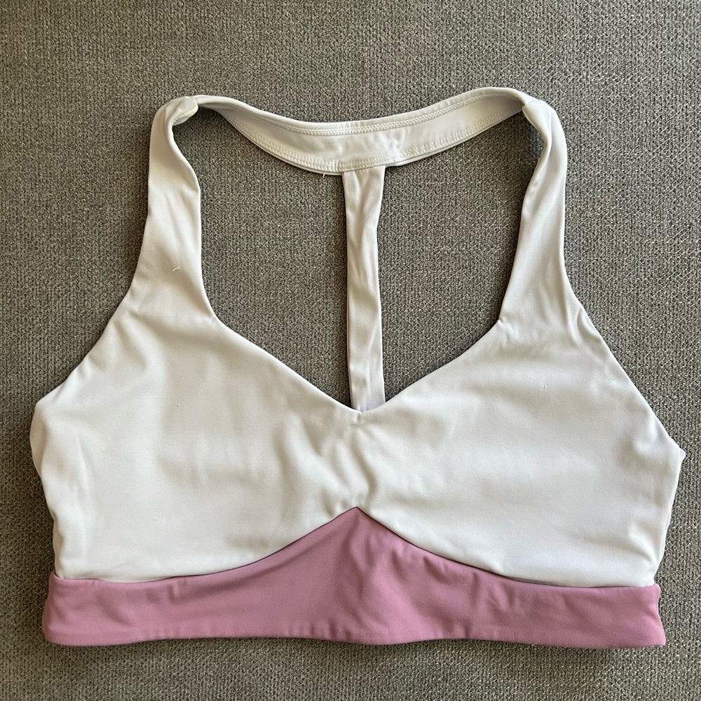 Born Primitive Bethany Shadburne Collection Bra, Size L, white & bubble gum pink